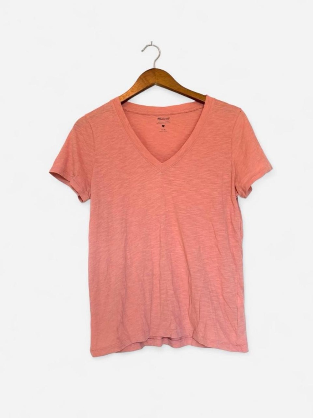 Madewell Women’s Soft V-Neck Tee - Coral Pink
